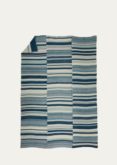 The Elder Statesman Cashmere Stripe Super Soft Blanket In Multi
