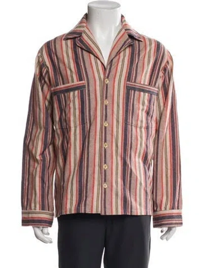 Pre-owned The Elder Statesman Cashmere Striped Pajama Top In Multi