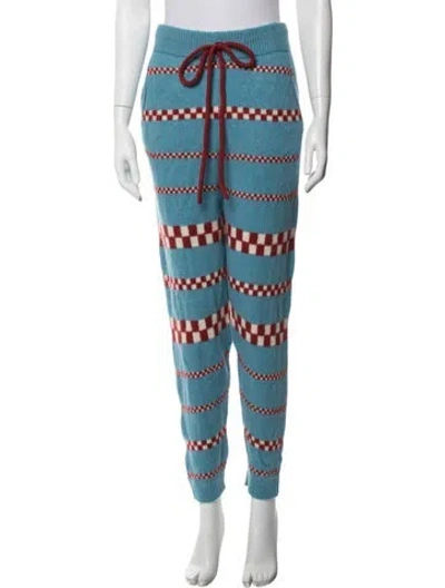 Pre-owned The Elder Statesman Cashmere Striped Pajamas In Blue