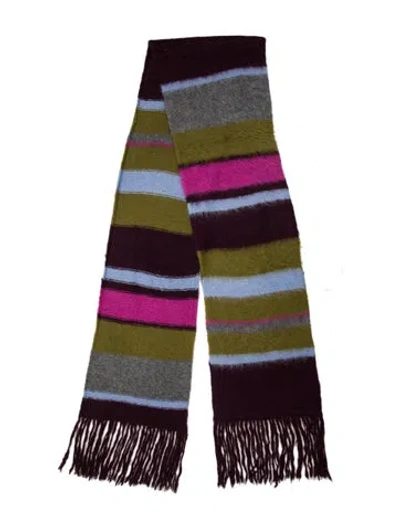 Pre-owned The Elder Statesman Cashmere Striped Scarf In Multi