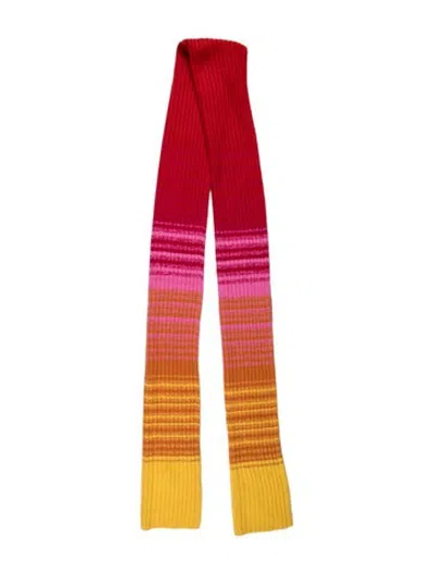 Pre-owned The Elder Statesman Cashmere Striped Scarf In Pink