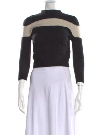 Pre-owned The Elder Statesman Cashmere Striped Sweater In Black