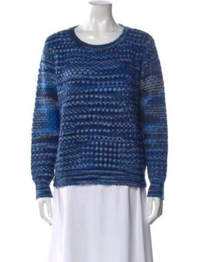 Pre-owned The Elder Statesman Cashmere Striped Sweater In Blue
