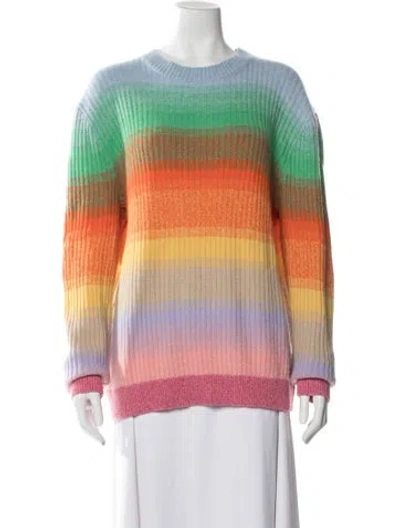 Pre-owned The Elder Statesman Cashmere Striped Sweater In Blue