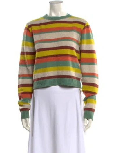 Pre-owned The Elder Statesman Cashmere Striped Sweater In Multi