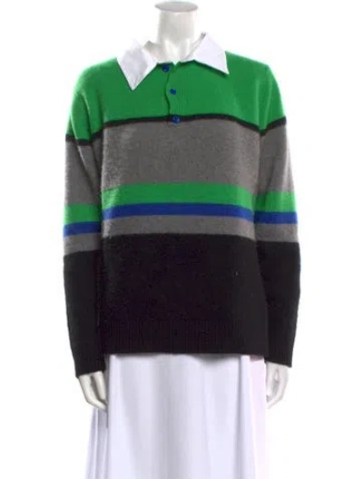 Pre-owned The Elder Statesman Cashmere Striped Sweater In Multi