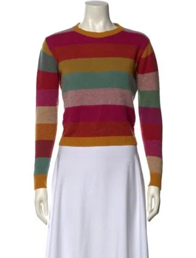 Pre-owned The Elder Statesman Cashmere Striped Sweater In Multi