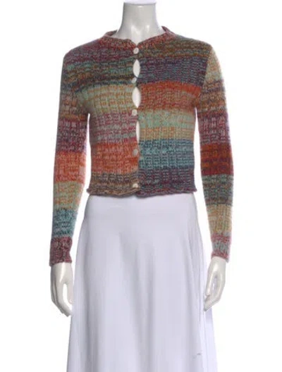 Pre-owned The Elder Statesman Cashmere Striped Sweater In Multi