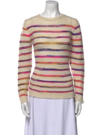 Pre-owned The Elder Statesman Cashmere Striped Sweater In Neutral