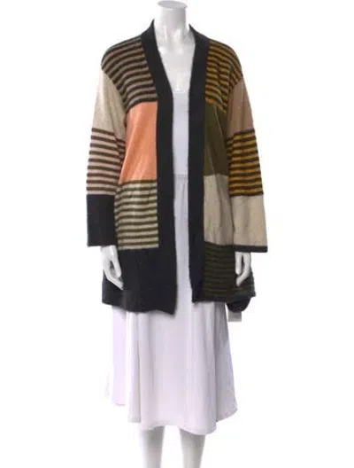Pre-owned The Elder Statesman Cashmere Striped Sweater In Neutral