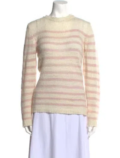 Pre-owned The Elder Statesman Cashmere Striped Sweater In Neutral