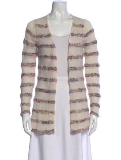 Pre-owned The Elder Statesman Cashmere Striped Sweater In Neutral