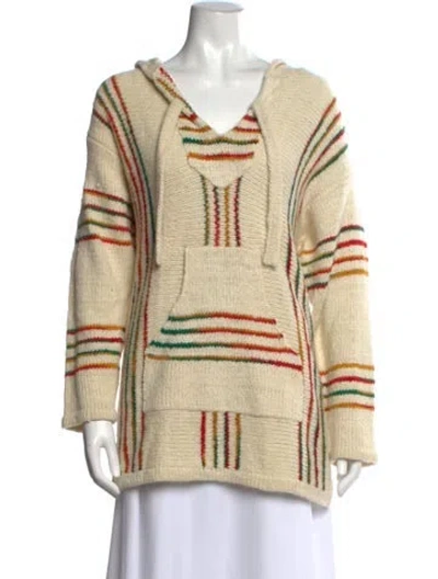 Pre-owned The Elder Statesman Cashmere Striped Sweater In Neutrals