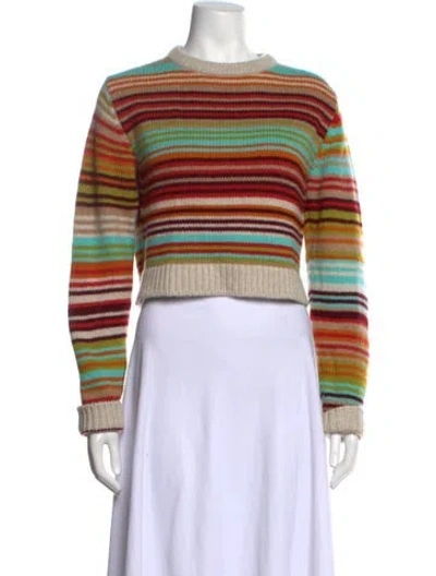 Pre-owned The Elder Statesman Cashmere Striped Sweater In Neutrals