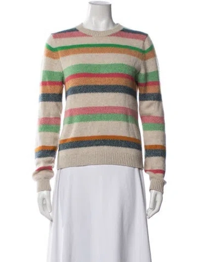 Pre-owned The Elder Statesman Cashmere Striped Sweater In Neutrals