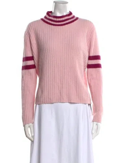 Pre-owned The Elder Statesman Cashmere Striped Sweater In Pink