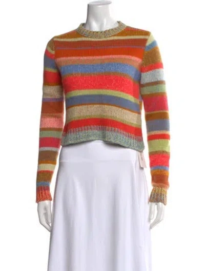 Pre-owned The Elder Statesman Cashmere Striped Sweater W/ Tags In Brown
