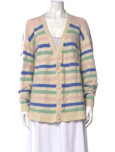 Pre-owned The Elder Statesman Cashmere Striped Sweater W/ Tags In Neutral