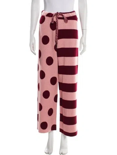 Pre-owned The Elder Statesman Cashmere Striped Sweatpants W/ Tags In Pink