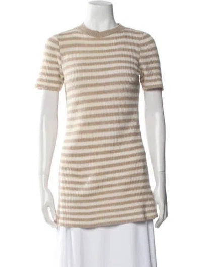 Pre-owned The Elder Statesman Cashmere Striped Tunic In Neutral