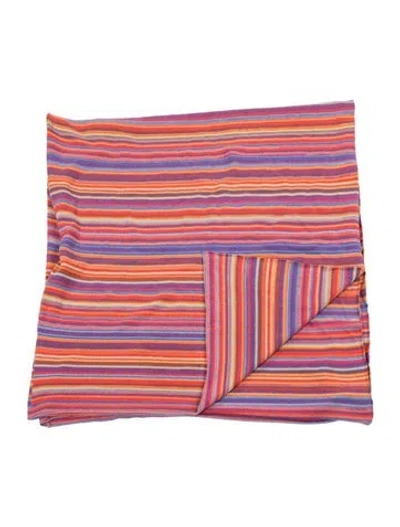 Pre-owned The Elder Statesman Cashmere Textured Yarn Blanket In Pink