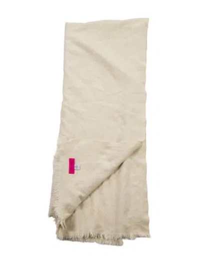 Pre-owned The Elder Statesman Cashmere Throw Blanket In Neutral