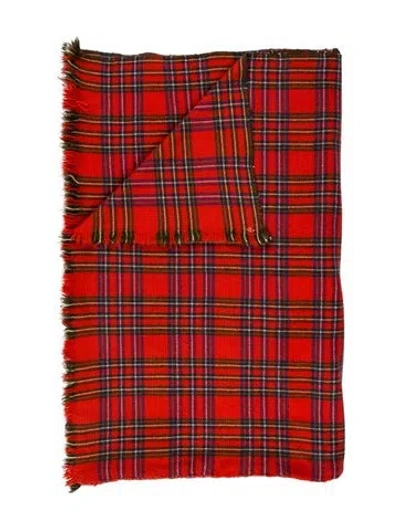 Pre-owned The Elder Statesman Cashmere Throw Blanket In Red