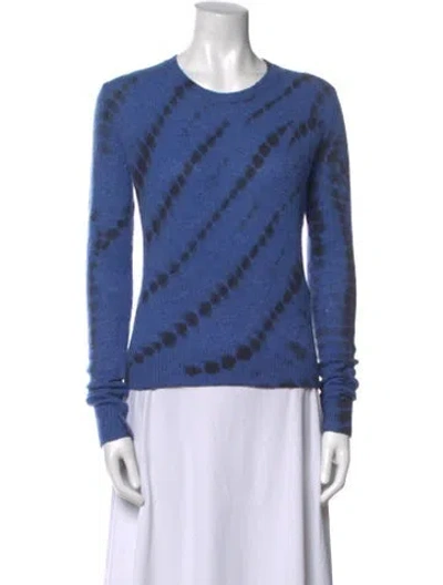 Pre-owned The Elder Statesman Cashmere Tie-dye Print Sweater In Blue