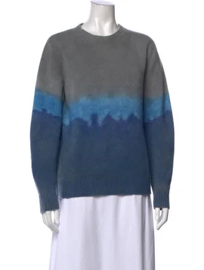 Pre-owned The Elder Statesman Cashmere Tie-dye Print Sweater In Blue