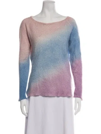 Pre-owned The Elder Statesman Cashmere Tie-dye Print Sweater In Blue