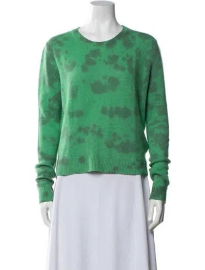 Pre-owned The Elder Statesman Cashmere Tie-dye Print Sweater In Green