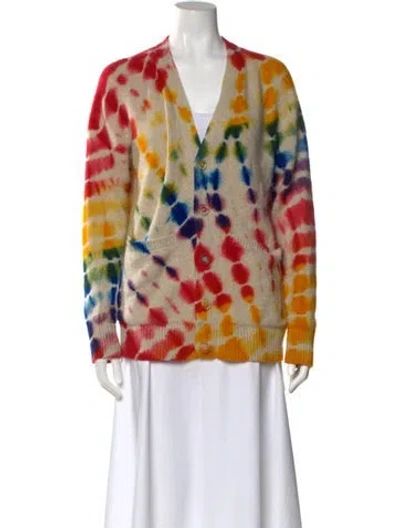 Pre-owned The Elder Statesman Cashmere Tie-dye Print Sweater In Multi