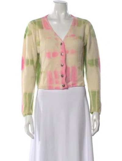 Pre-owned The Elder Statesman Cashmere Tie-dye Print Sweater In Neutral