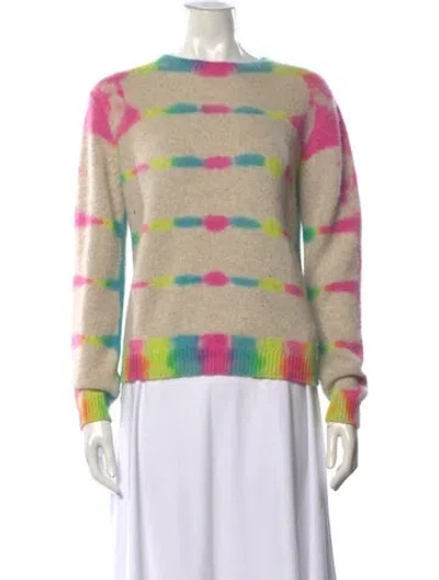 Pre-owned The Elder Statesman Cashmere Tie-dye Print Sweater In Neutral