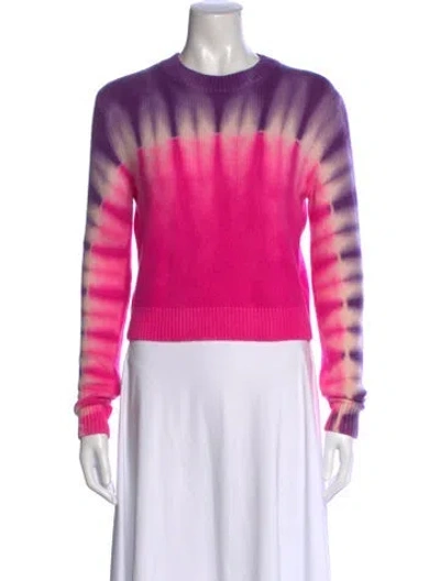 Pre-owned The Elder Statesman Cashmere Tie-dye Print Sweater In Pink