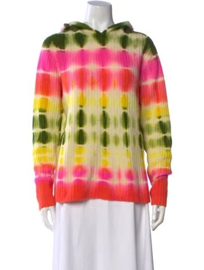 Pre-owned The Elder Statesman Cashmere Tie-dye Print Sweater In Pink