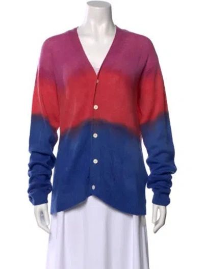 Pre-owned The Elder Statesman Cashmere Tie-dye Print Sweater In Purple