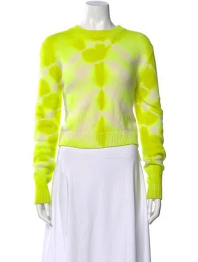 Pre-owned The Elder Statesman Cashmere Tie-dye Print Sweater In Yellow