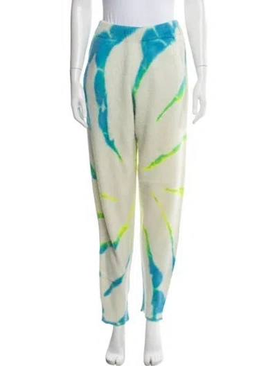 Pre-owned The Elder Statesman Cashmere Tie-dye Print Sweatpants In Neutral