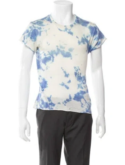 Pre-owned The Elder Statesman Cashmere Tie-dye Print T-shirt In Blue