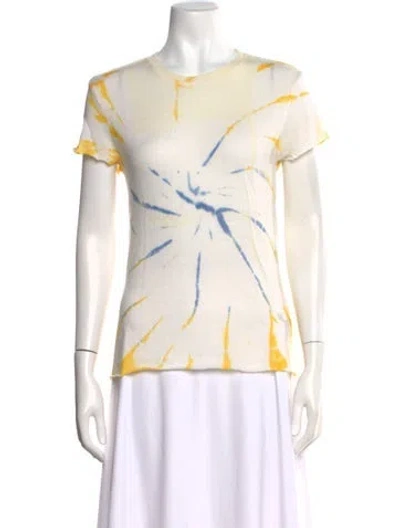 Pre-owned The Elder Statesman Cashmere Tie-dye Print T-shirt In Multi