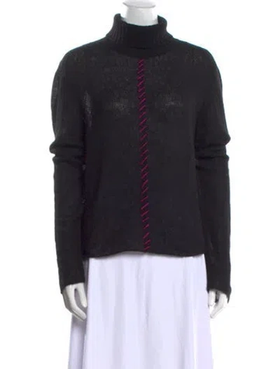 Pre-owned The Elder Statesman Cashmere Turtleneck Sweater In Black