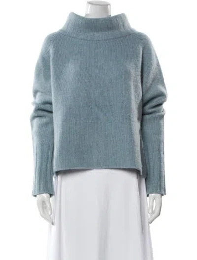 Pre-owned The Elder Statesman Cashmere Turtleneck Sweater In Blue