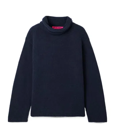 The Elder Statesman Cashmere Turtleneck Sweater In Blue