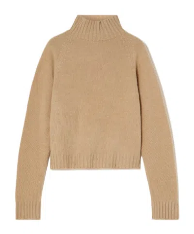 The Elder Statesman Cashmere Turtleneck Sweater In Brown