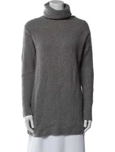 Pre-owned The Elder Statesman Cashmere Turtleneck Sweater In Gray