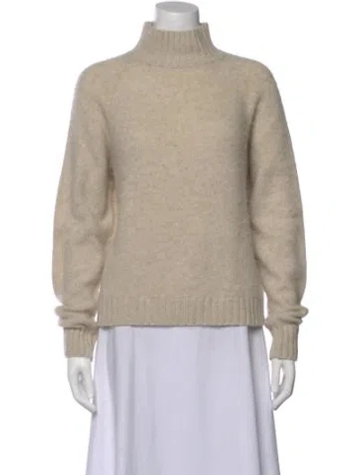 Pre-owned The Elder Statesman Cashmere Turtleneck Sweater In Neutral