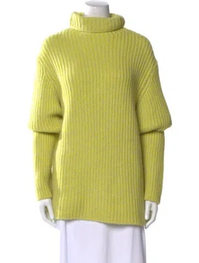 Pre-owned The Elder Statesman Cashmere Turtleneck Sweater W/ Tags In Green