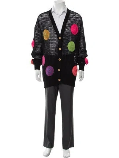 Pre-owned The Elder Statesman Cashmere V-neck Cardigan W/ Tags In Black