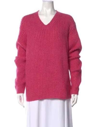 Pre-owned The Elder Statesman Cashmere V-neck Sweater W/ Tags In Pink